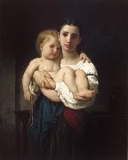 Adolphe William Bouguereau The Elder Sister (mk26) oil painting on canvas
